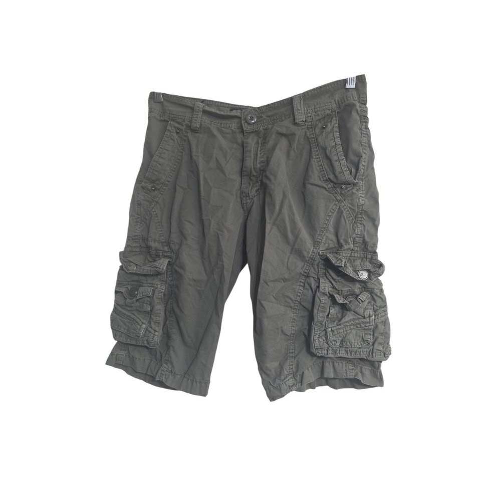XRAY Jeans Mens Olive Green Cargo Shorts Sz 32‎ Relaxed Fit Multi Pocket Utility